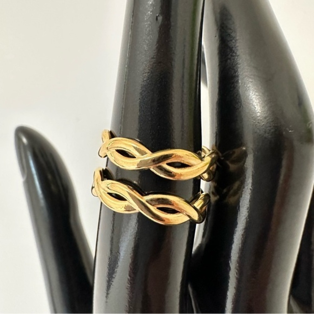 18K Gold Plated Weave Geometric Open Ring‎
